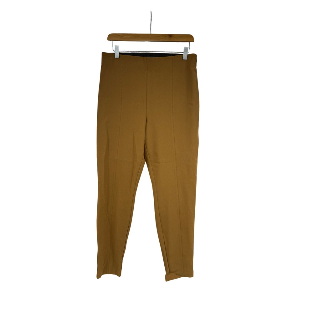 Talbots Portland Pant Womens 10 Brown Slim Leg Stretch Side Zip Trousers‎ T1